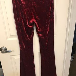 Red velvet bell bottoms